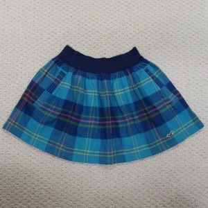 Girl's Hollister blue plaid flannel skirt M Medium